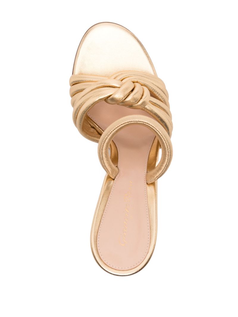 Gold-tone Ottavia 90 Leather Pumps