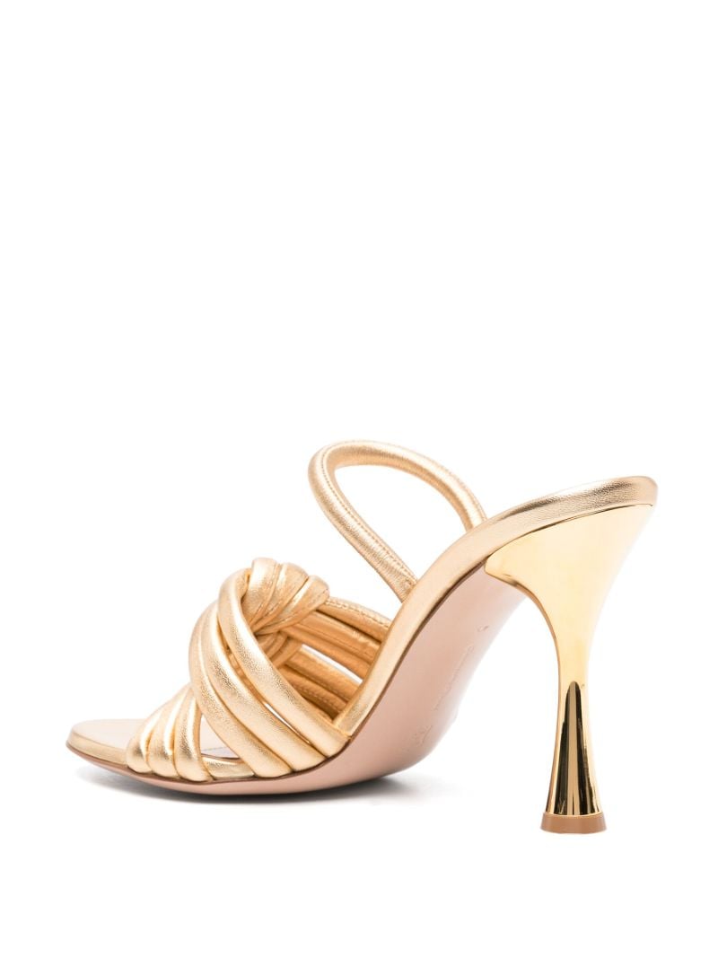 Gold-tone Ottavia 90 Leather Pumps