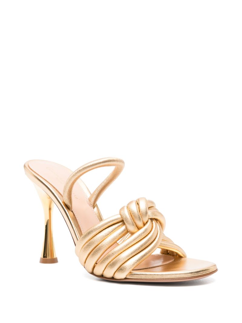 Gold-tone Ottavia 90 Leather Pumps