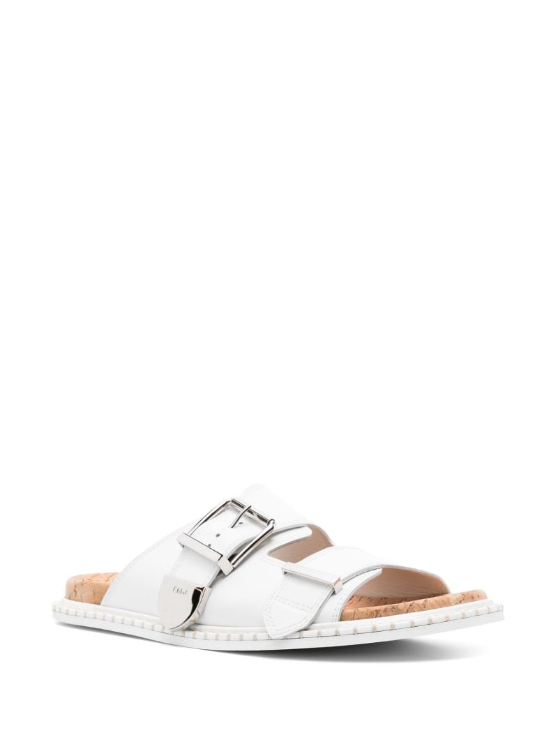 White Rebecca Buckle Slides
