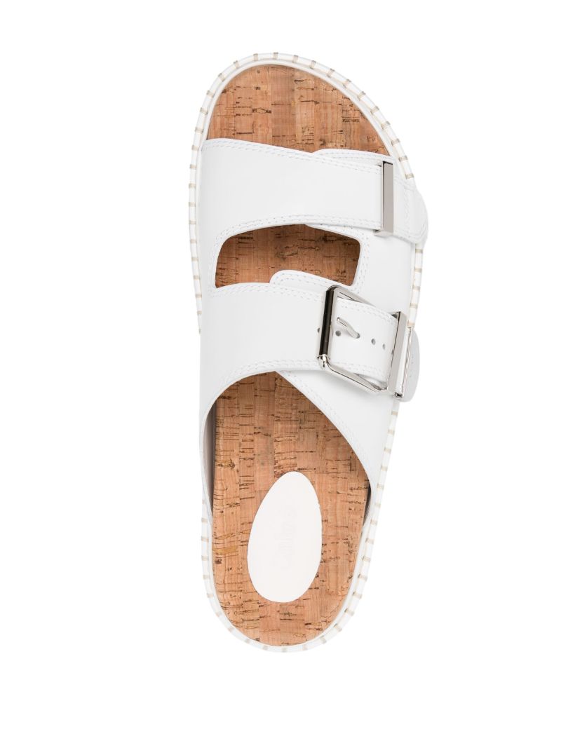 White Rebecca Buckle Slides