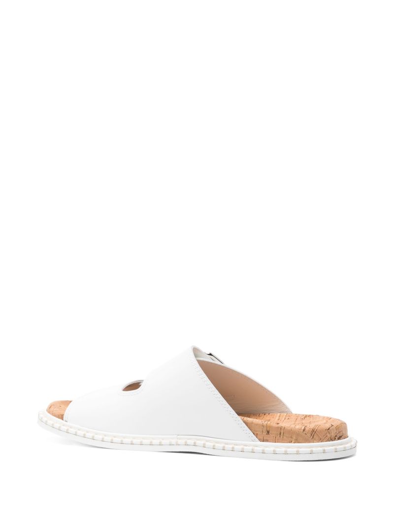 White Rebecca Buckle Slides