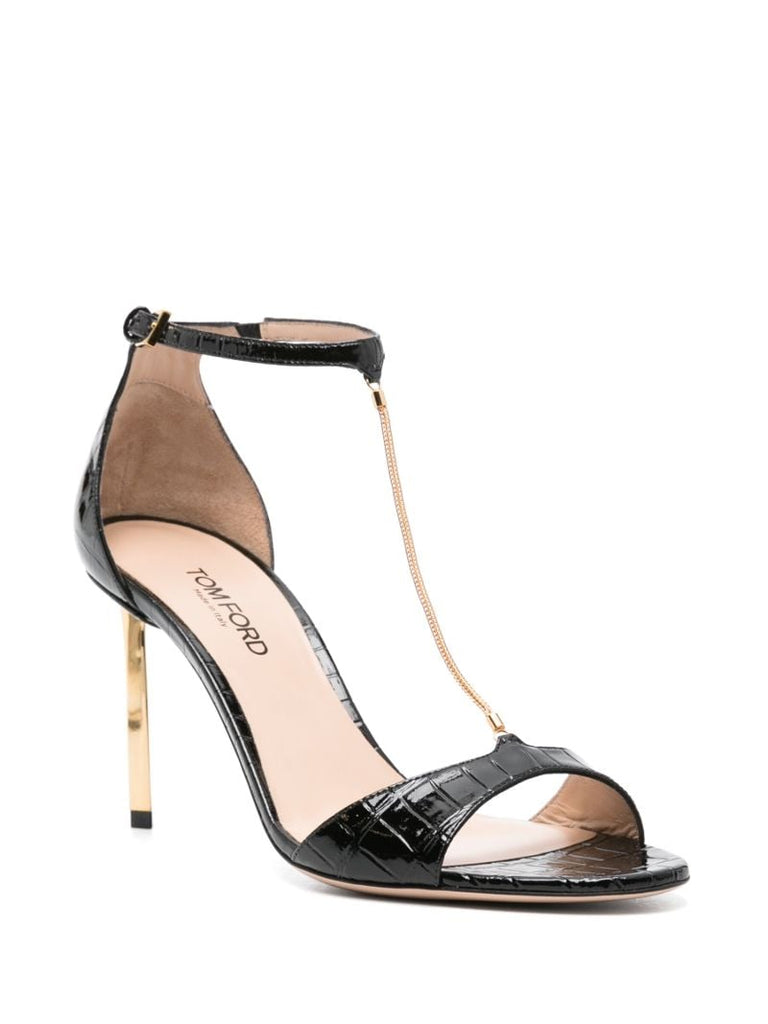 Black Emanuelle 85 Leather Sandals
