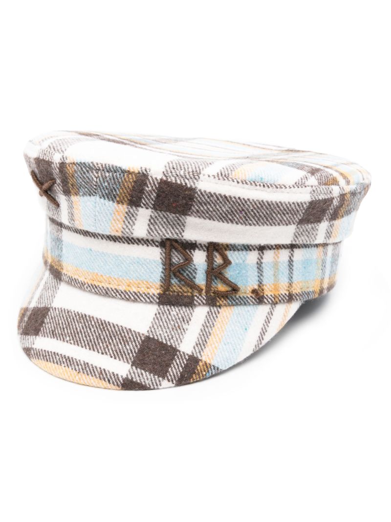 White Logo Embroidered Baker Boy Hat