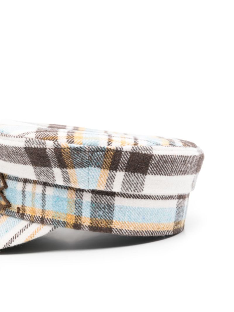 White Logo Embroidered Baker Boy Hat