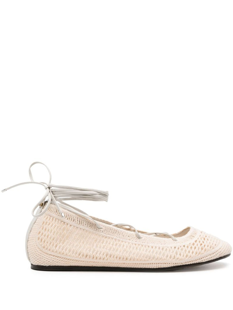 Neutral Belna Openwork Ballerina Shoes