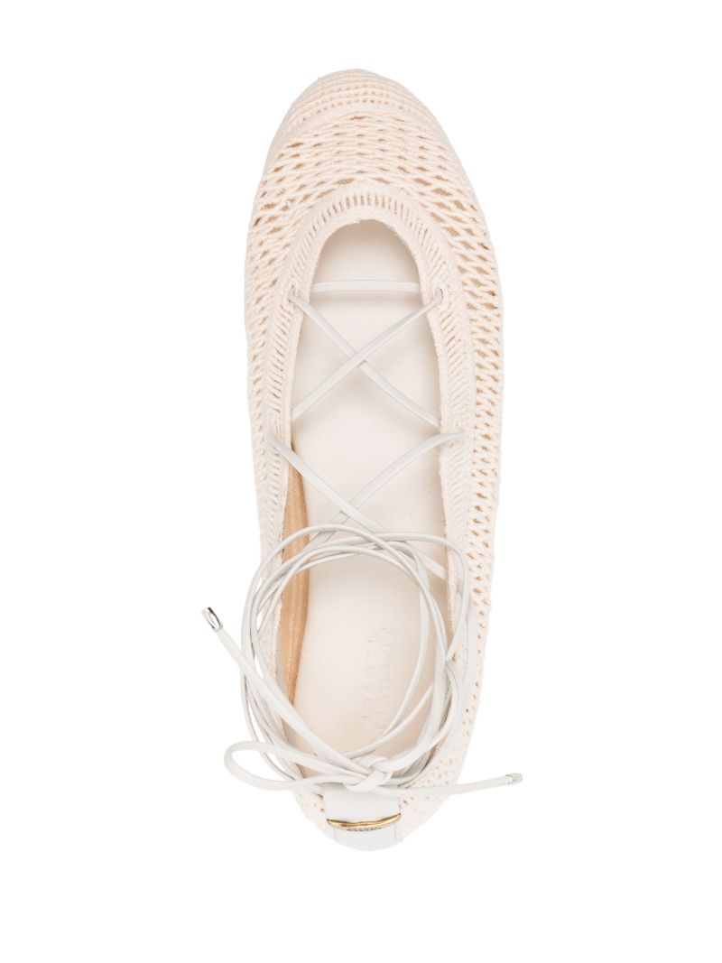 Neutral Belna Openwork Ballerina Shoes