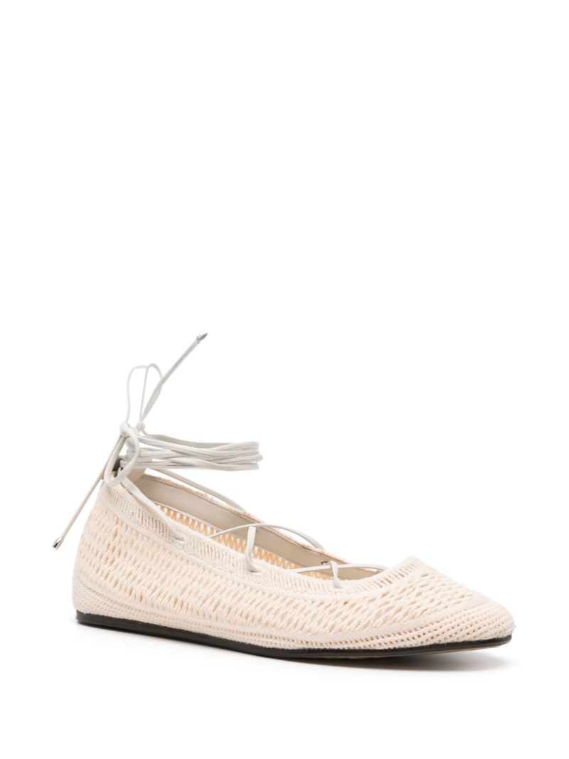 Neutral Belna Openwork Ballerina Shoes