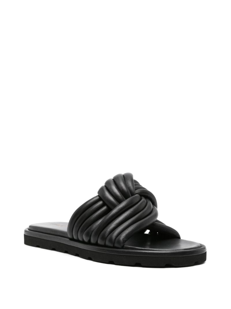 Black Ottavia Leather Slides