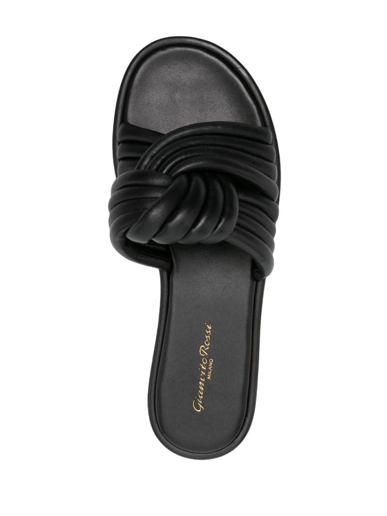 Black Ottavia Leather Slides