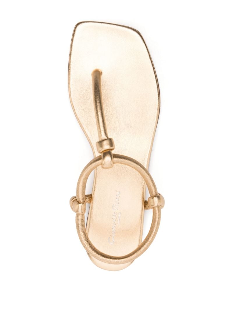 Gold Juno Leather Thong Sandals