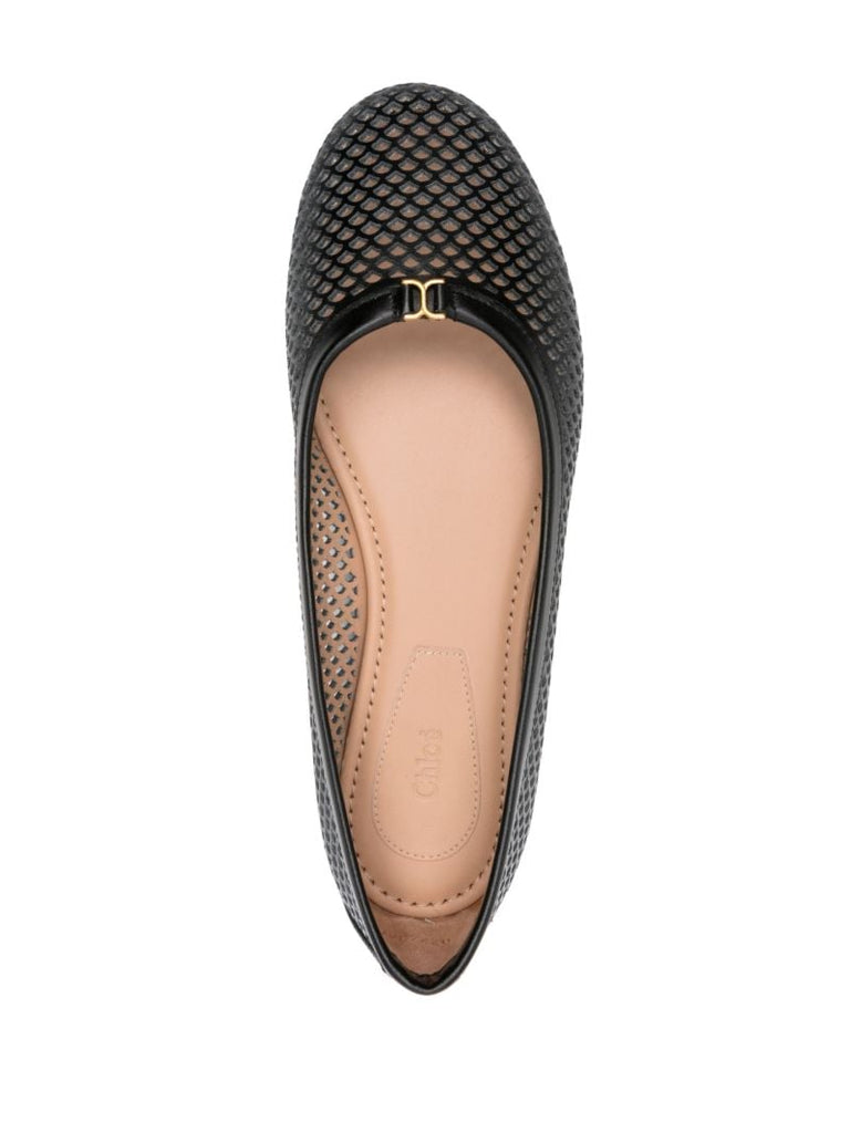 Black Marcie Cut-out Ballet Pumps