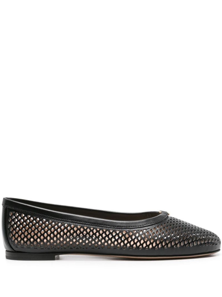 Black Marcie Cut-out Ballet Pumps