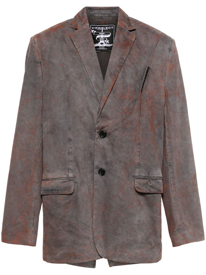 Grey Organic Cotton Twill Blazer