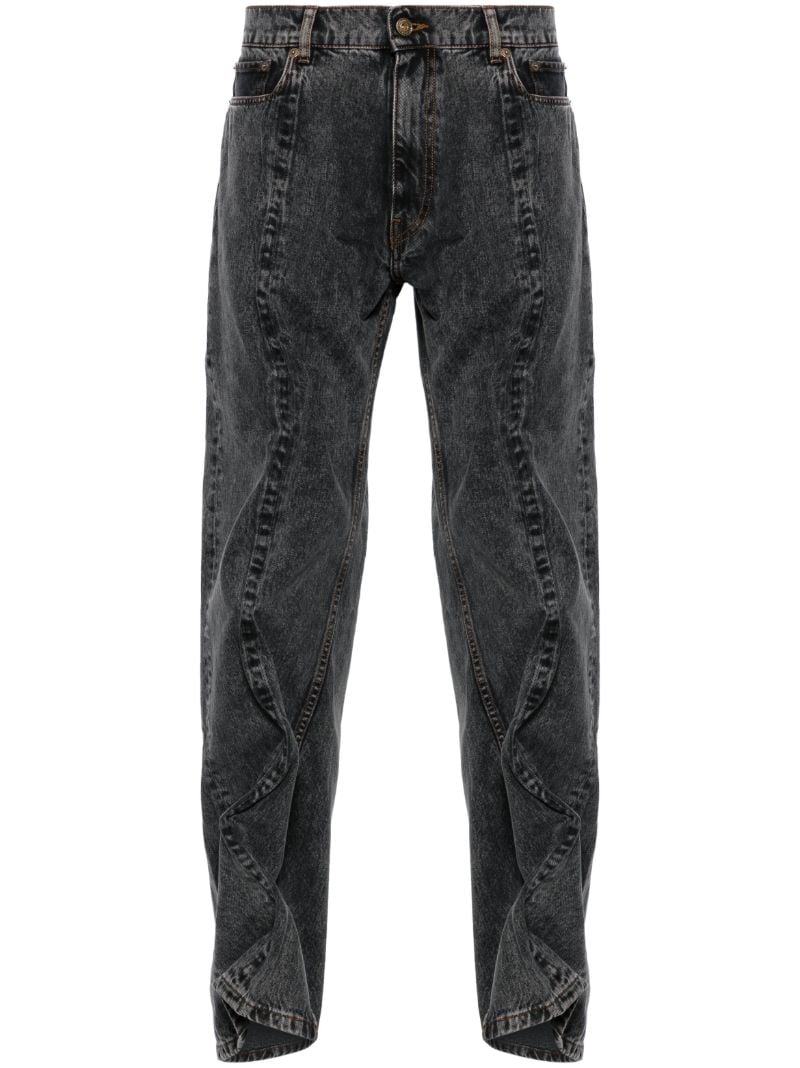 Black Evergreen Wire Faded Jeans