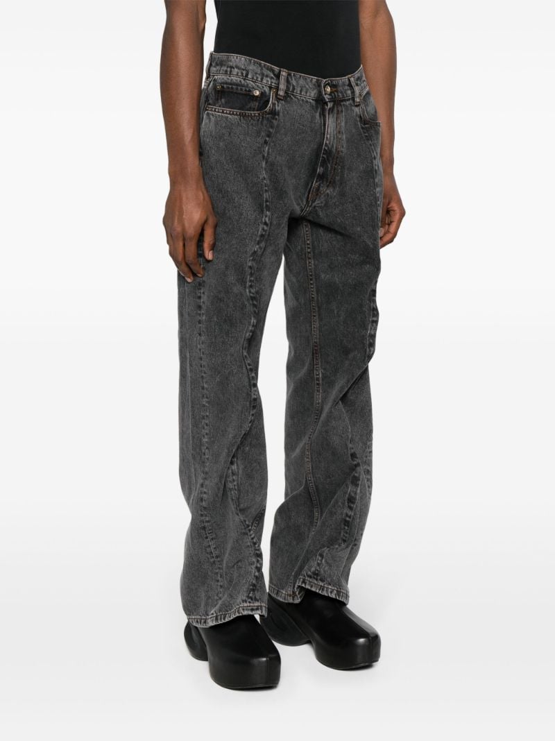 Black Evergreen Wire Faded Jeans