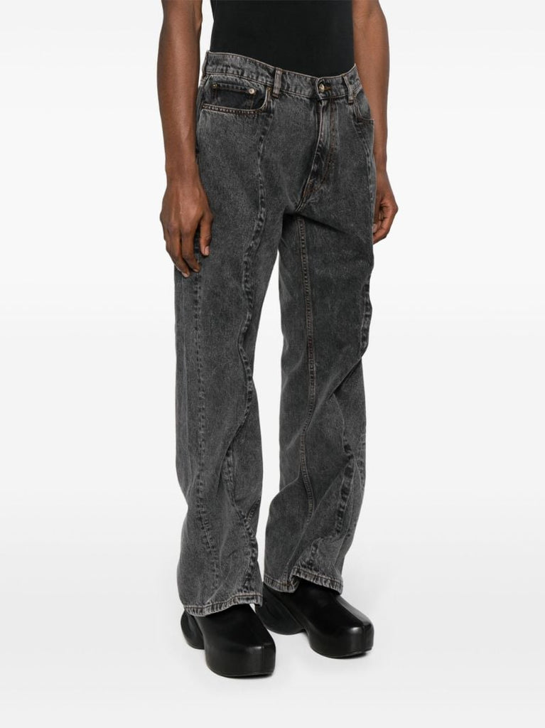 Black Evergreen Wire Faded Jeans