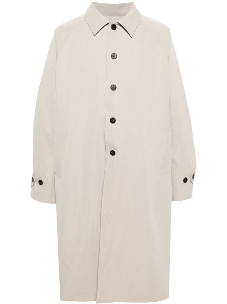 Neutral Emil Single-breasted Trench Coat