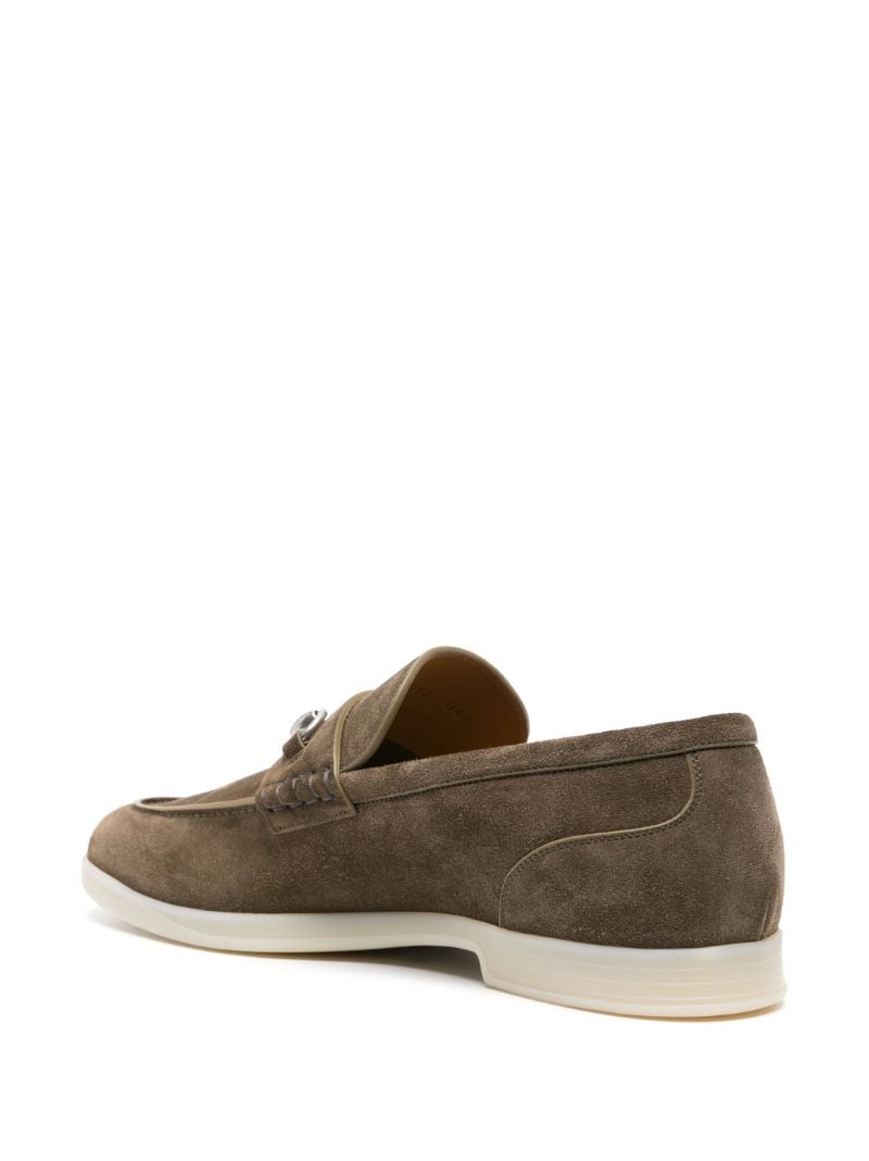 Green Horsebit Suede Loafers