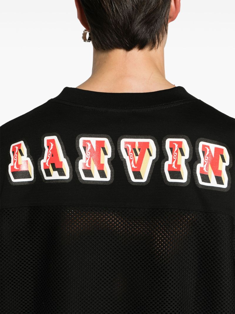 Black Logo-print Mesh T-shirt