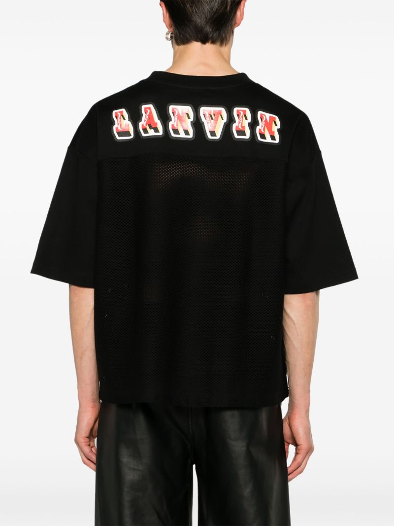 Black Logo-print Mesh T-shirt