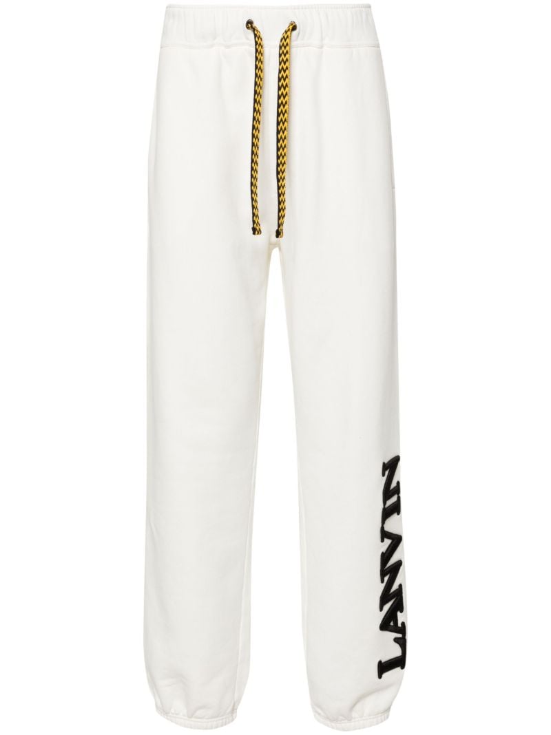 White Logo-embroidered Cotton Track Pants