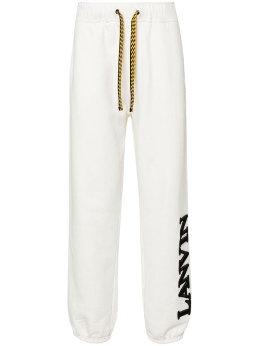 White Logo-embroidered Cotton Track Pants