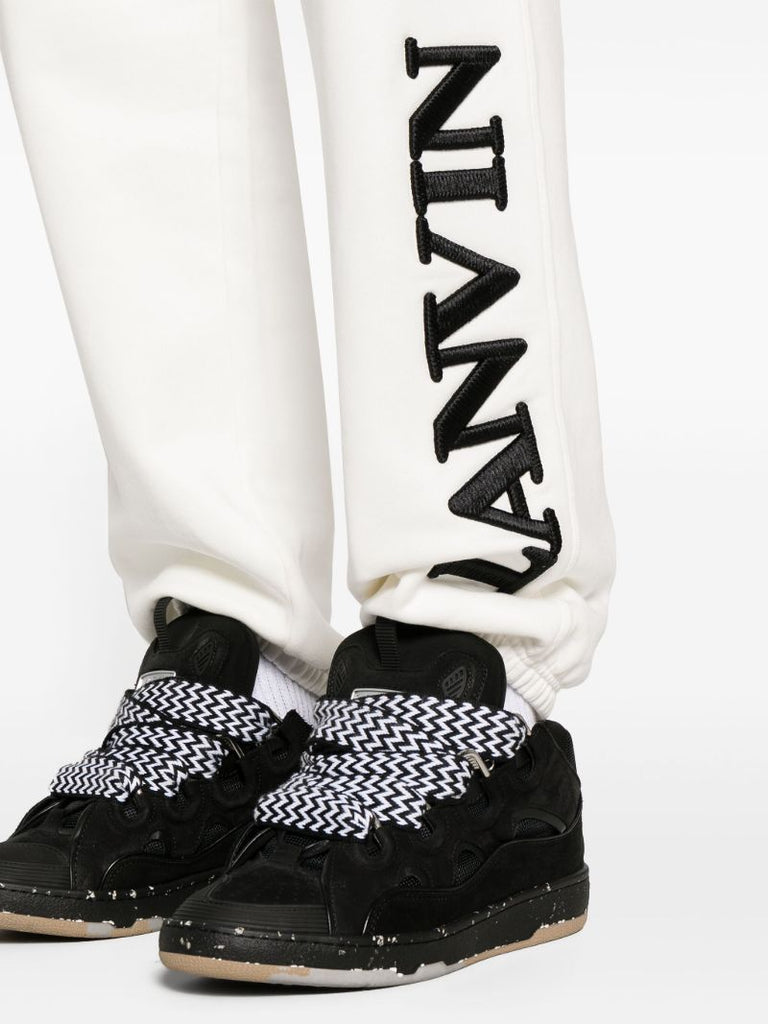White Logo-embroidered Cotton Track Pants