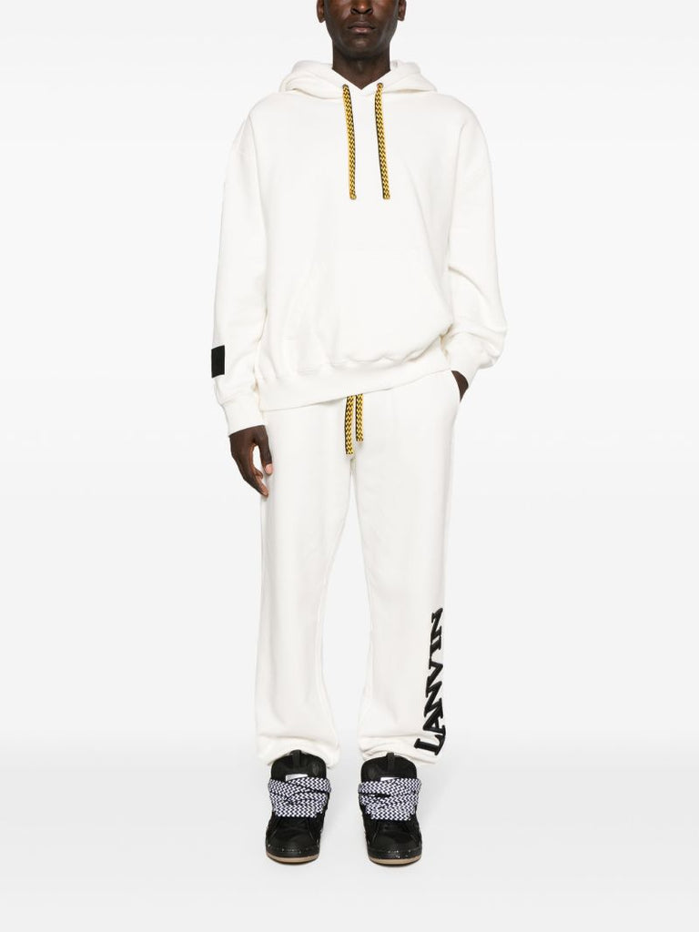 White Logo-embroidered Cotton Track Pants