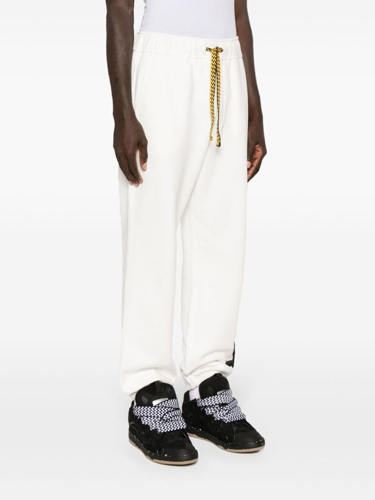 White Logo-embroidered Cotton Track Pants