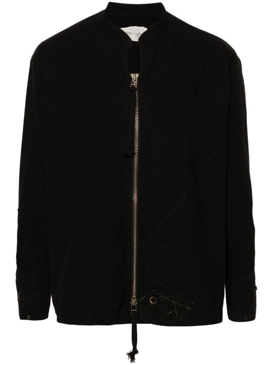 Black Zip-up Shirt Jacket