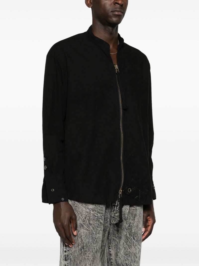 Black Zip-up Shirt Jacket
