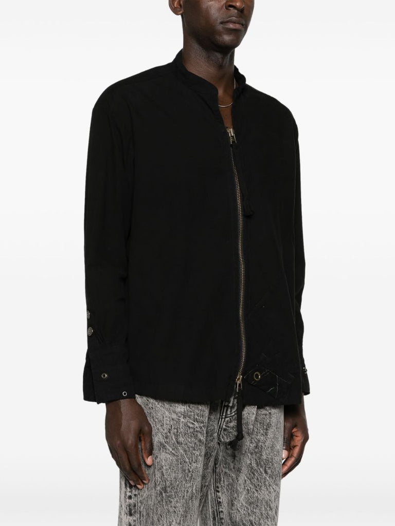 Black Zip-up Shirt Jacket