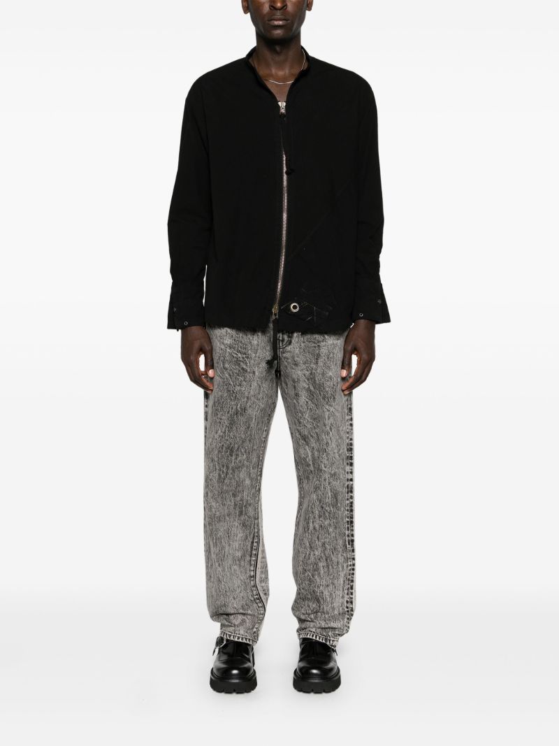 Black Zip-up Shirt Jacket