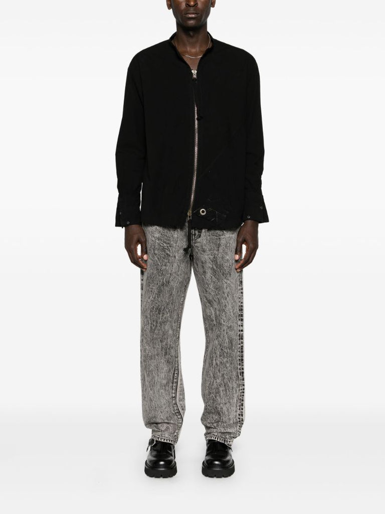 Black Zip-up Shirt Jacket