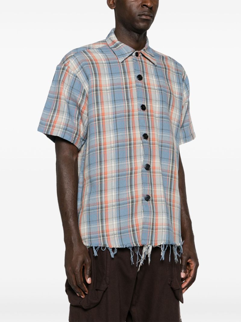 Blue Boxy Plaid Check Shirt