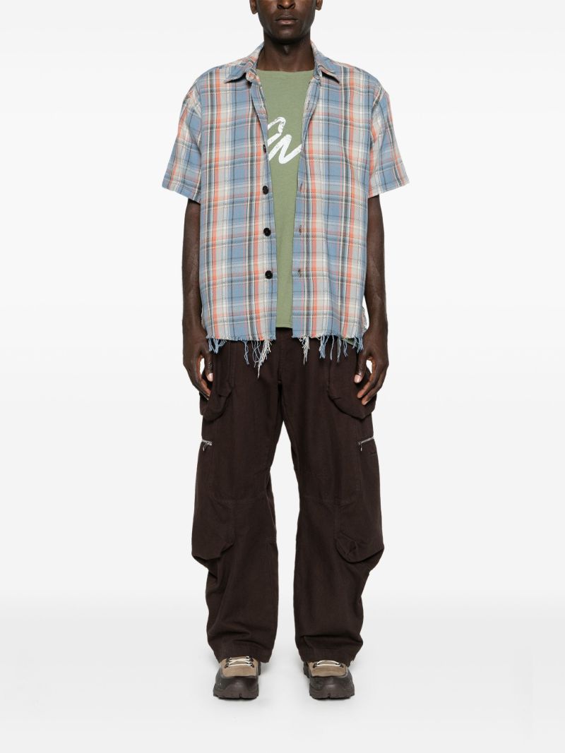 Blue Boxy Plaid Check Shirt