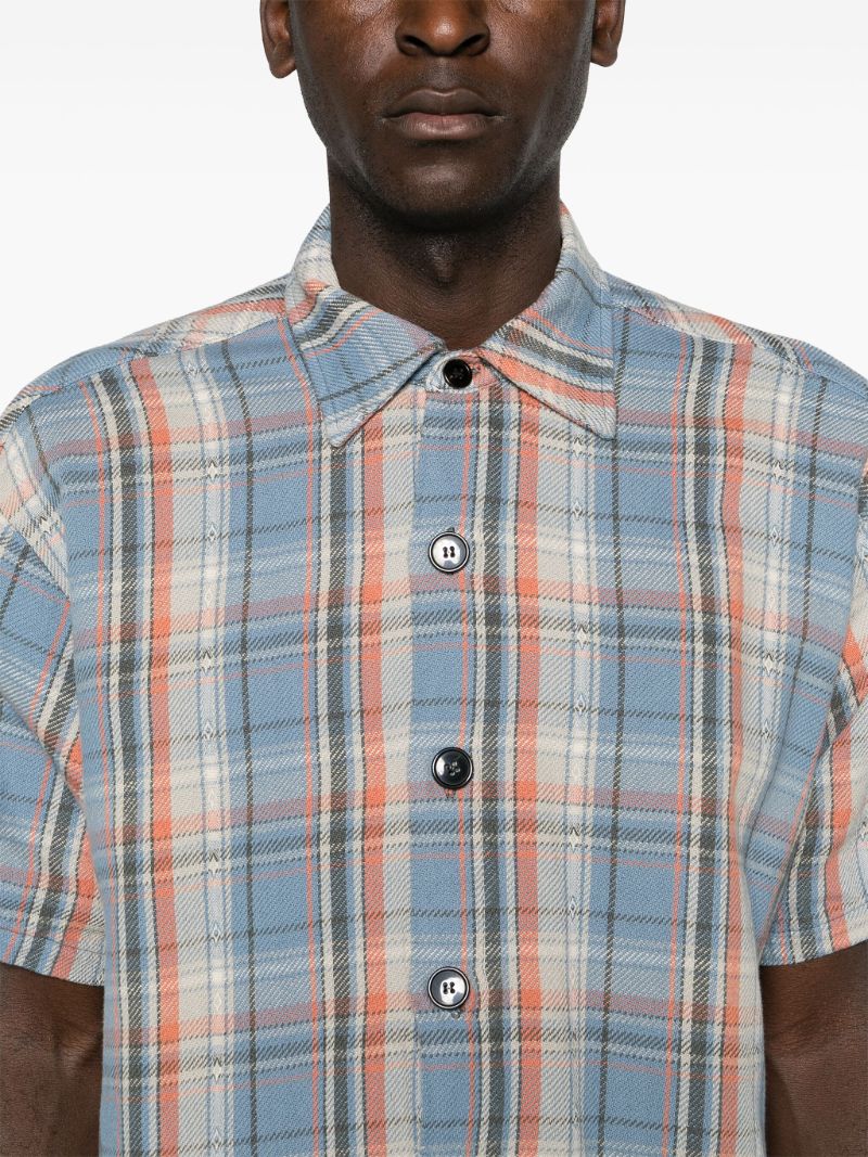 Blue Boxy Plaid Check Shirt