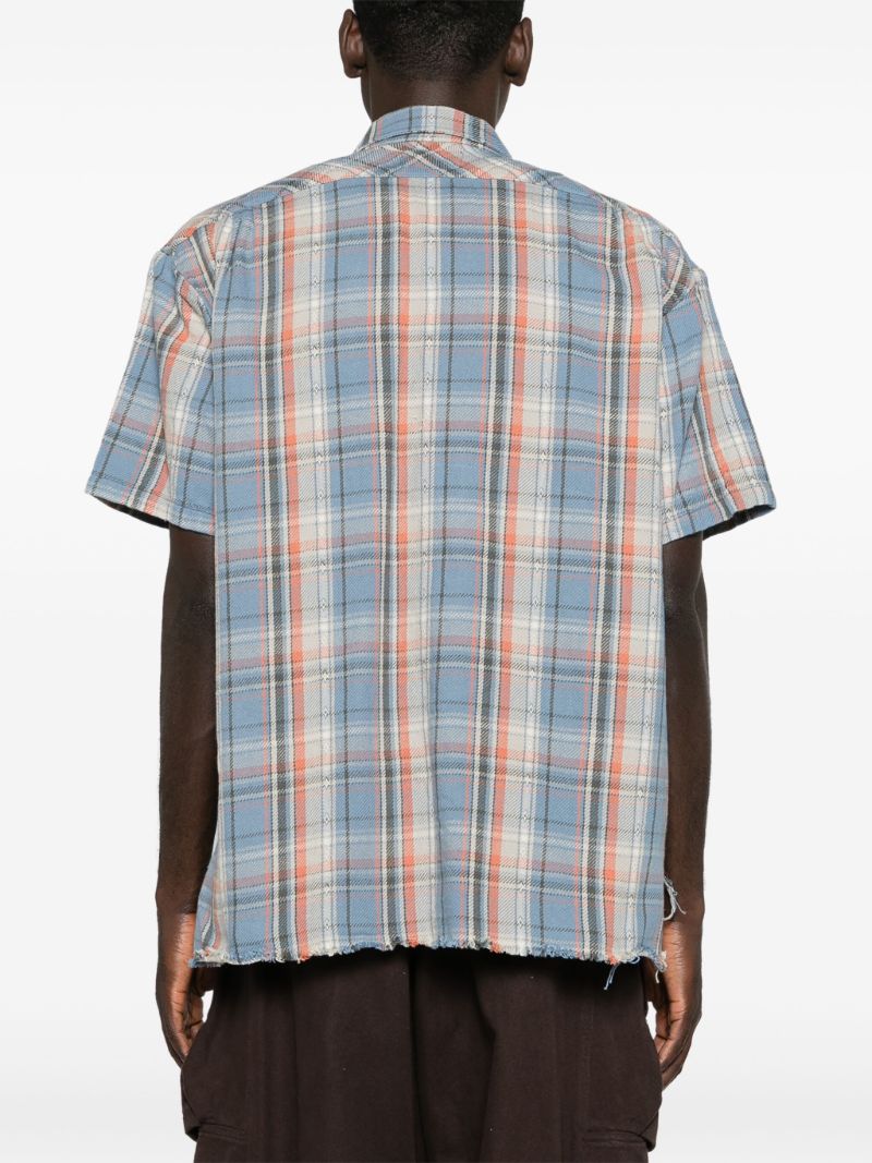 Blue Boxy Plaid Check Shirt