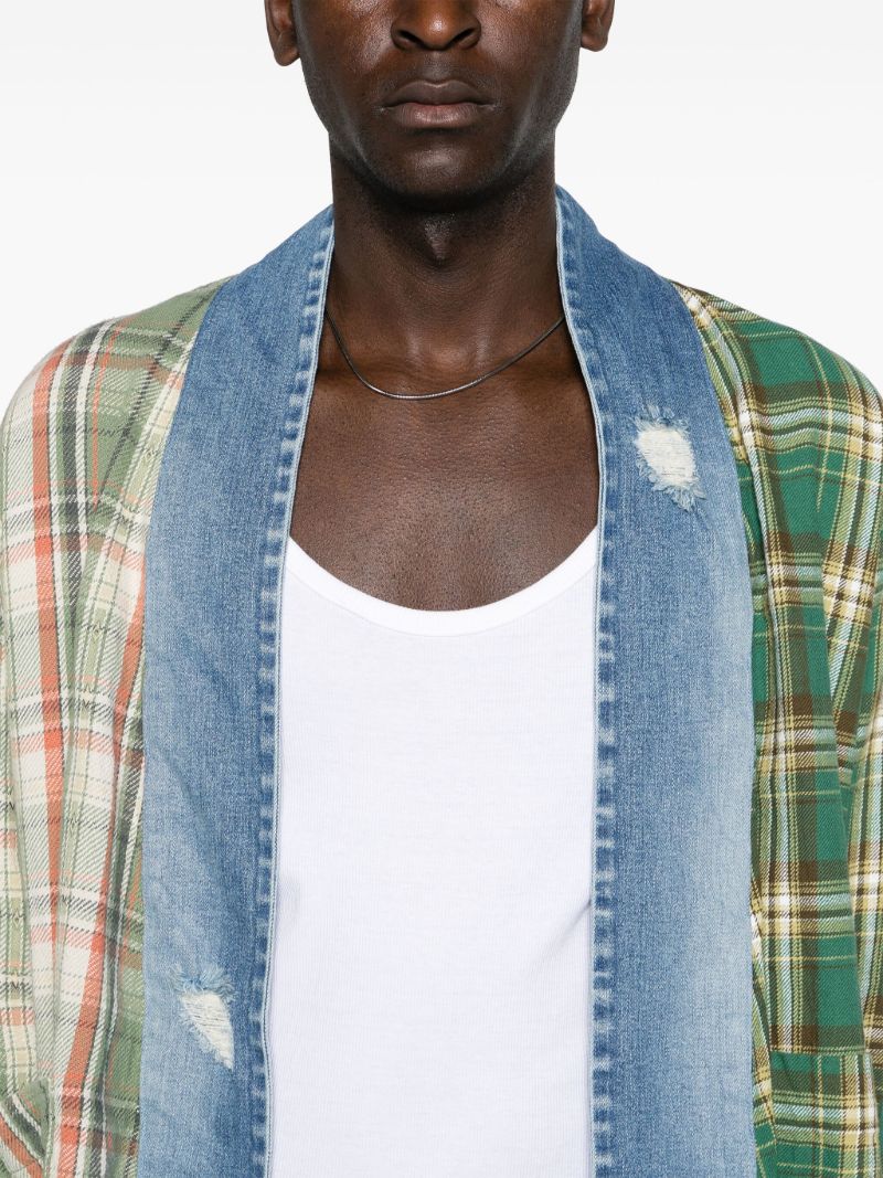 Green Boxy Mid Plaid Shirt