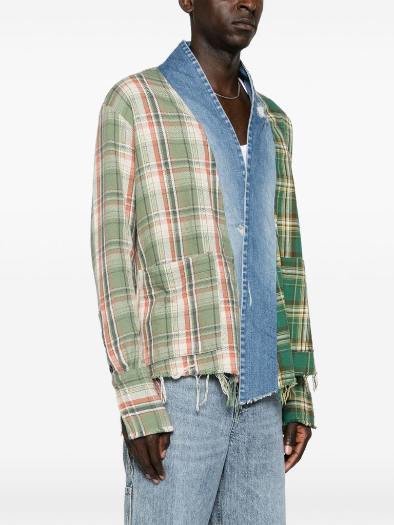 Green Boxy Mid Plaid Shirt