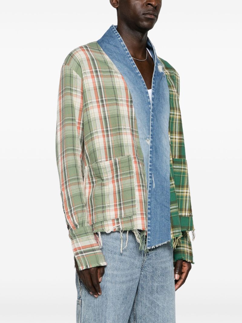 Green Boxy Mid Plaid Shirt
