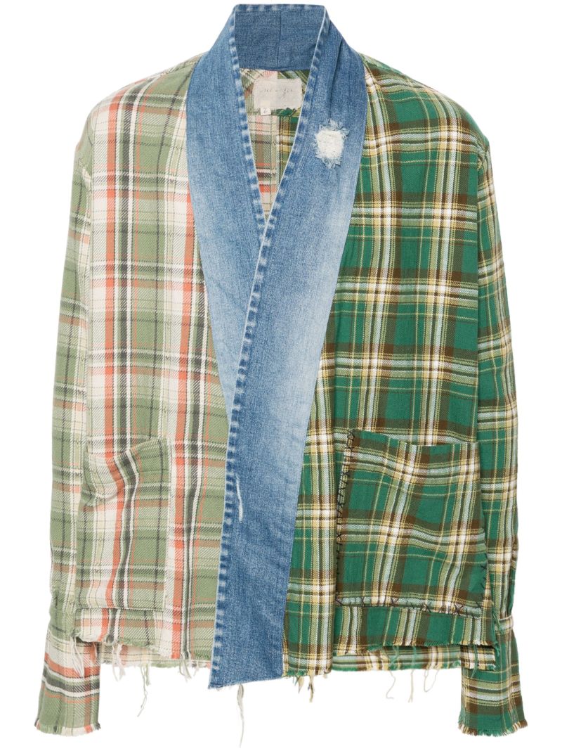 Green Boxy Mid Plaid Shirt