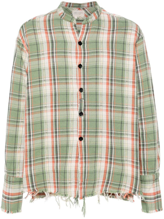 Green Army Plaid Studio Shirt