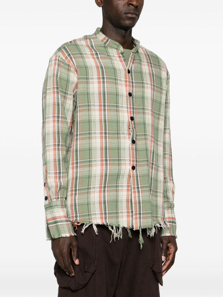 Green Army Plaid Studio Shirt