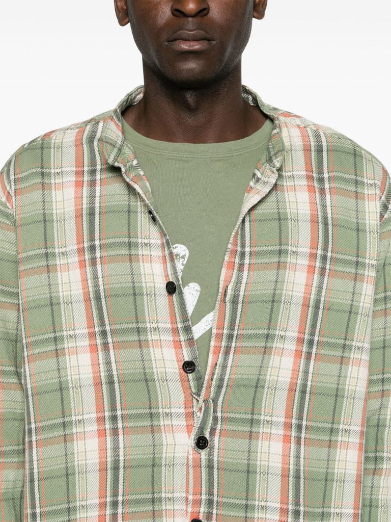 Green Army Plaid Studio Shirt