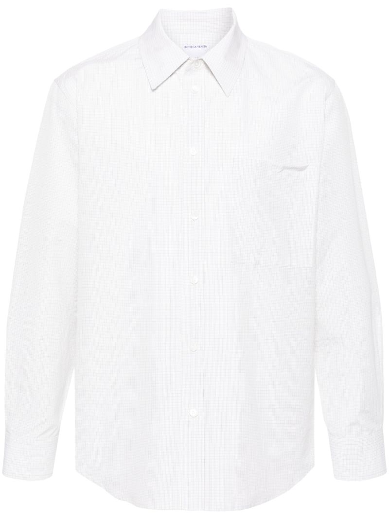 White Micro-check Button-up Shirt