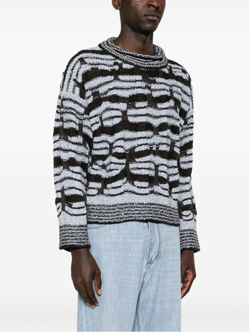 Brown Striped Chunky-knit Sweater