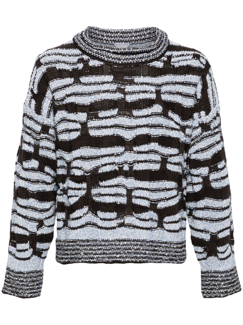 Brown Striped Chunky-knit Sweater