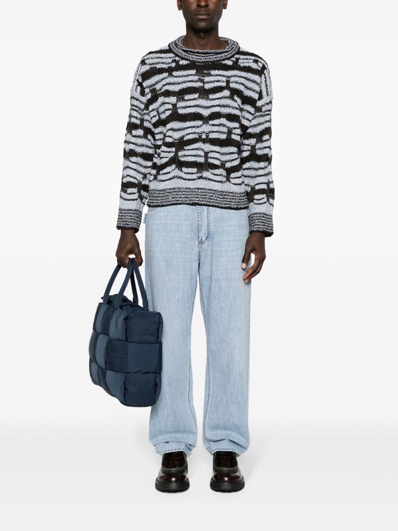 Brown Striped Chunky-knit Sweater